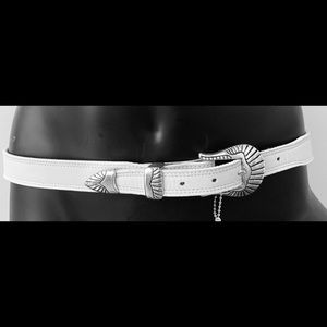 NOCONA BELT OF TEXAS WHITE  LEATHER SIZE 32